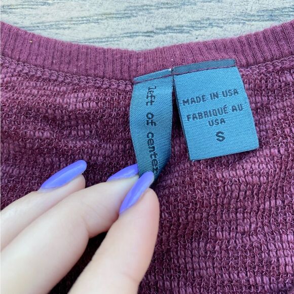 Anthropologie Left of Center Slub Knit purple maroon sweater long sleeve boho - Picture 5 of 8